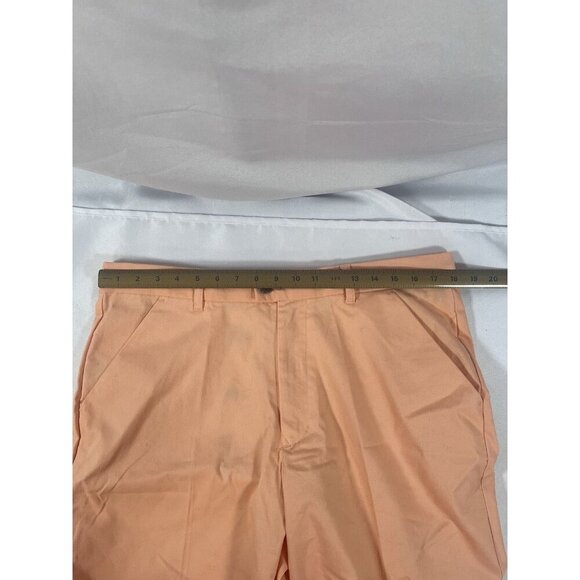 Royal & Awesome Mens Golf Shorts 36 Peach Color Chino Flat Front - Picture 5 of 5